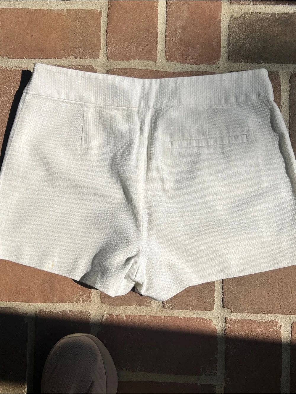 J. Crew White Textured Shorts